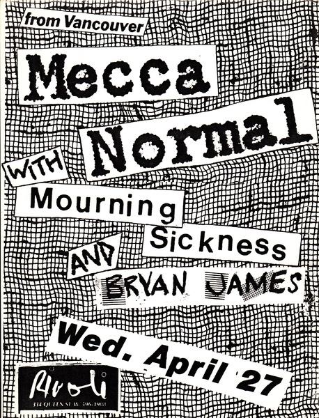 Mecca Normal, Mourning Sickness and Bryan James poster