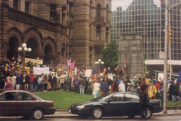 Women&#039;s March Against Poverty - March Stops at Old City Hall