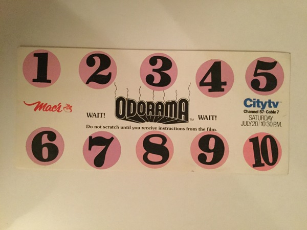 &quot;Odorama&quot; Card for CITY TV Screening of John Waters&#039; Polyester