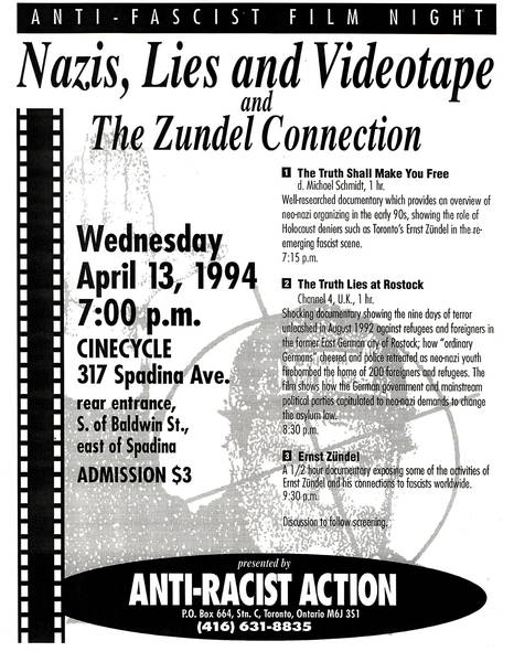 Anti-Fascist Film Night Poster