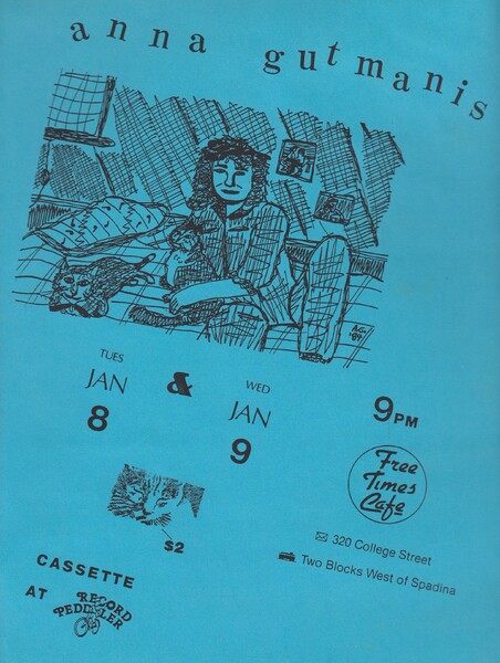 Anna Gutmanis at Free Times Cafe, 1985