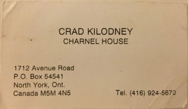 Crad Kilodney&#039;s Business Card