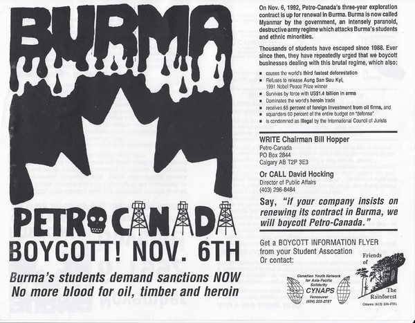 Burma Petro-Canada Boycott!