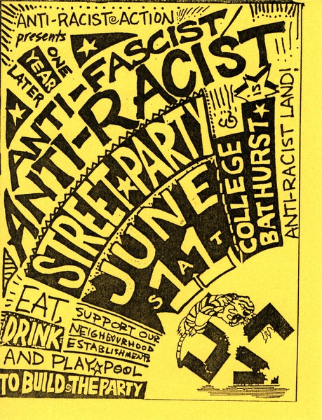 Anti-Fascist Anti-Racist Street Party Poster June 1994