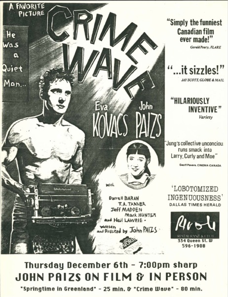 Flyer for Crime Wave screening at The Rivoli