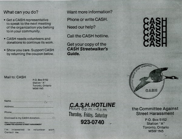 Committee Against Street Harassment (C.A.S.H.) Pamphlet